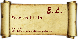 Emerich Lilla névjegykártya